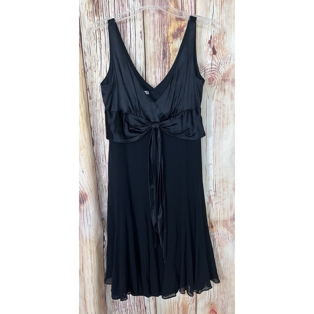 Maggy London Black Silk Chiffon Sleeveless Cocktail Dress Size 10 Vintage Y2K